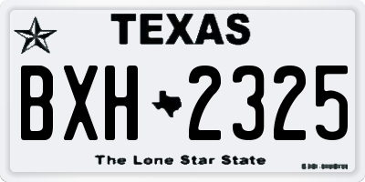 TX license plate BXH2325
