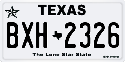 TX license plate BXH2326