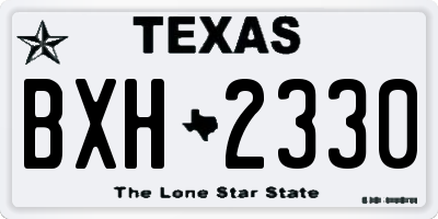 TX license plate BXH2330