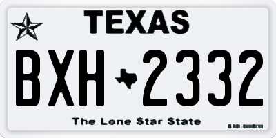 TX license plate BXH2332