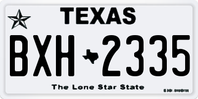 TX license plate BXH2335