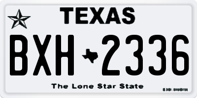 TX license plate BXH2336
