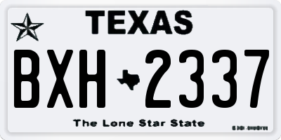 TX license plate BXH2337