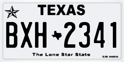 TX license plate BXH2341