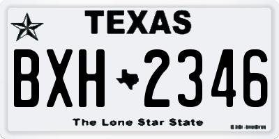 TX license plate BXH2346