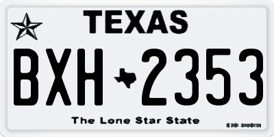 TX license plate BXH2353