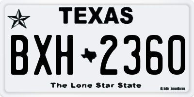 TX license plate BXH2360