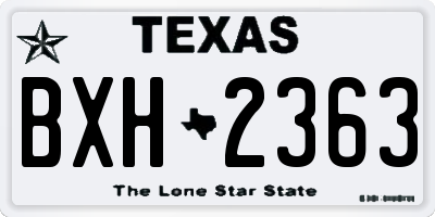 TX license plate BXH2363
