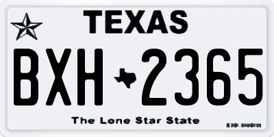 TX license plate BXH2365