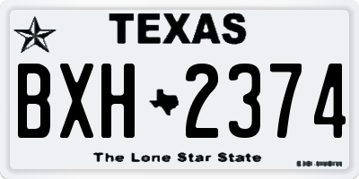 TX license plate BXH2374