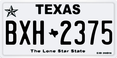 TX license plate BXH2375