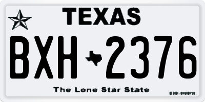 TX license plate BXH2376