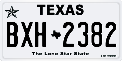 TX license plate BXH2382