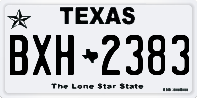 TX license plate BXH2383
