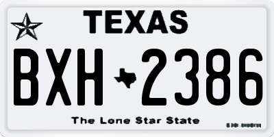 TX license plate BXH2386