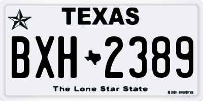 TX license plate BXH2389