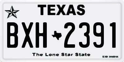 TX license plate BXH2391