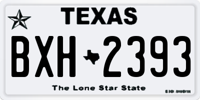 TX license plate BXH2393