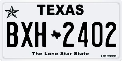 TX license plate BXH2402