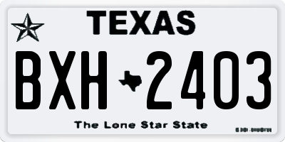 TX license plate BXH2403
