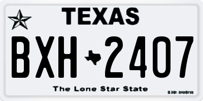 TX license plate BXH2407