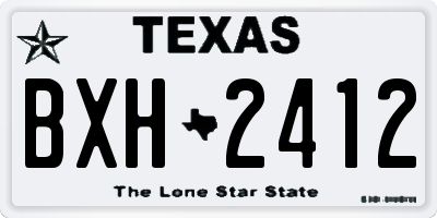 TX license plate BXH2412