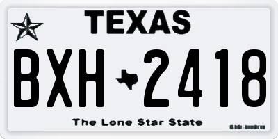 TX license plate BXH2418