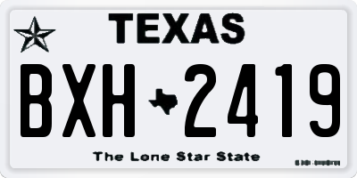 TX license plate BXH2419