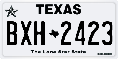 TX license plate BXH2423