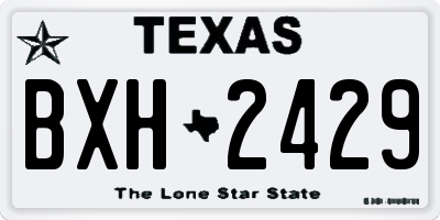 TX license plate BXH2429
