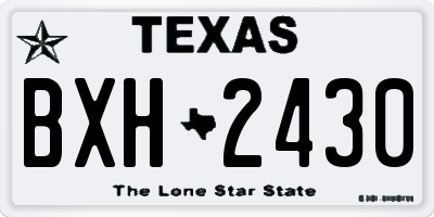 TX license plate BXH2430