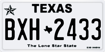 TX license plate BXH2433