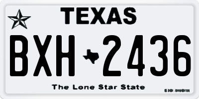TX license plate BXH2436