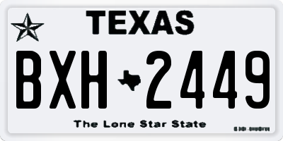 TX license plate BXH2449