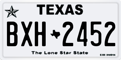 TX license plate BXH2452