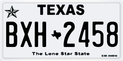 TX license plate BXH2458