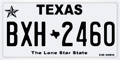 TX license plate BXH2460