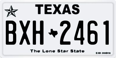 TX license plate BXH2461