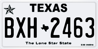 TX license plate BXH2463