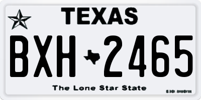TX license plate BXH2465