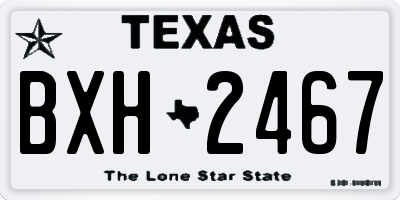 TX license plate BXH2467