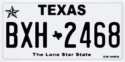 TX license plate BXH2468
