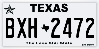 TX license plate BXH2472