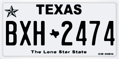 TX license plate BXH2474