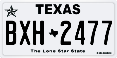 TX license plate BXH2477