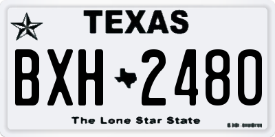 TX license plate BXH2480