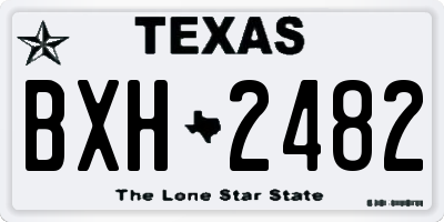 TX license plate BXH2482