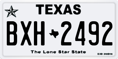 TX license plate BXH2492