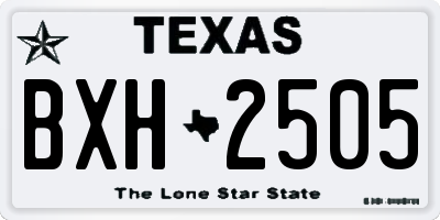 TX license plate BXH2505