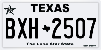 TX license plate BXH2507